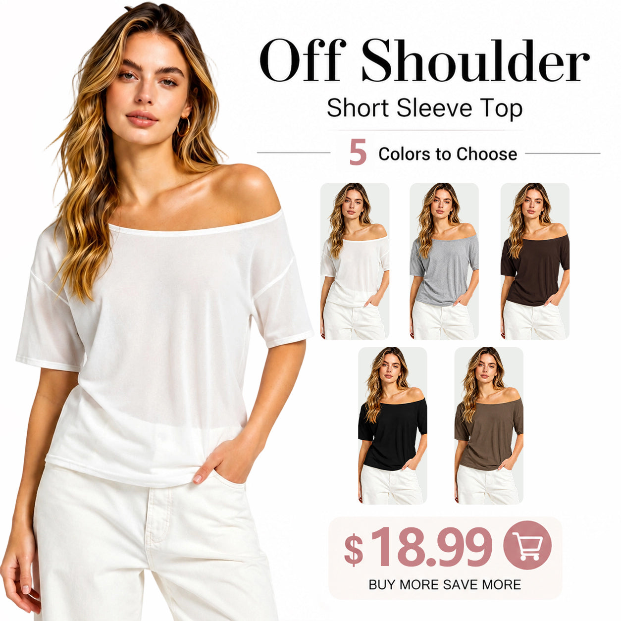 Women's Solid-Color Versatile Short-Sleeve Top